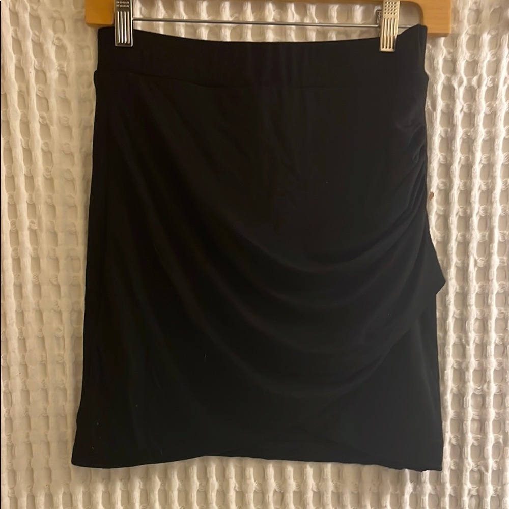 Black Ruched Mini Skirt - Picture 5 of 6